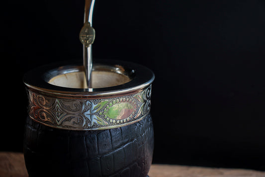 Imperial Cuero Croco y Alpaca con Bombilla