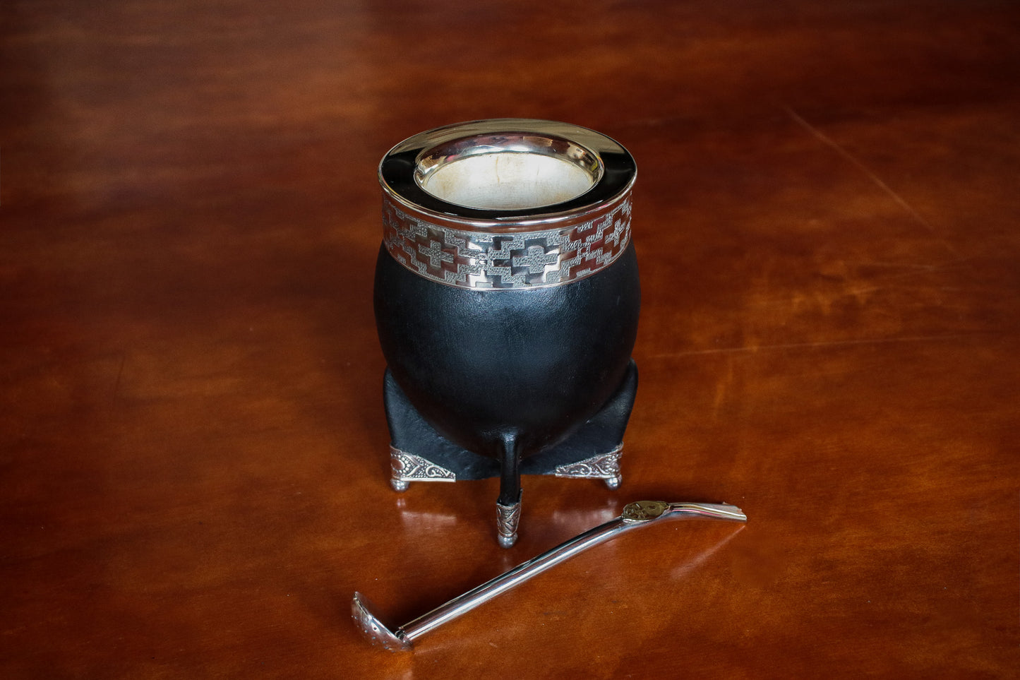 Imperial Embossed Leather and Nickel Silver with Bronze Shield