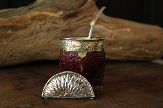 Imperial Cuero y Bronce con Escudo, Matepa y Bombilla