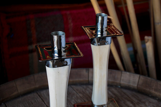 Candeleros de Hueso y Alpaca