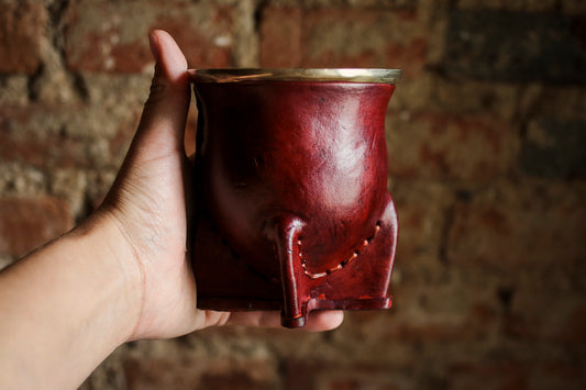 Mate de Cuero y Alpaca con Bombilla