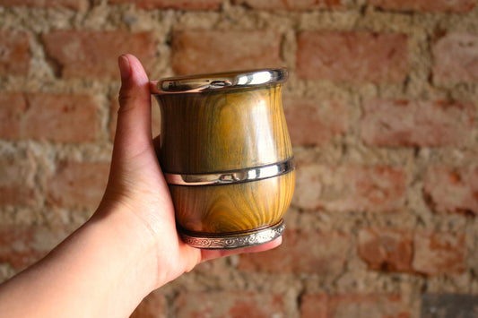 Mate de Palo Santo y Alpaca con Bombilla