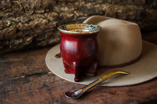 Mate de Cuero y Alpaca con Bombilla