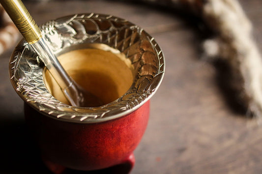 Mate de Cuero y Alpaca con Bombilla