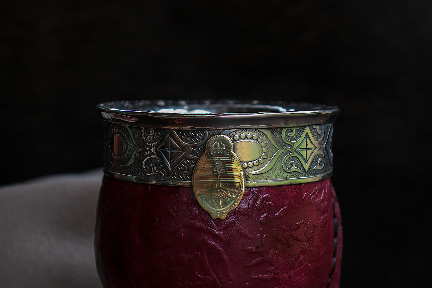 Imperial Embossed Leather and Nickel Silver with Bronze Logo