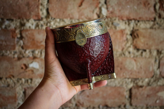 Imperial Cuero y Bronce con Escudo, Matepa y Bombilla