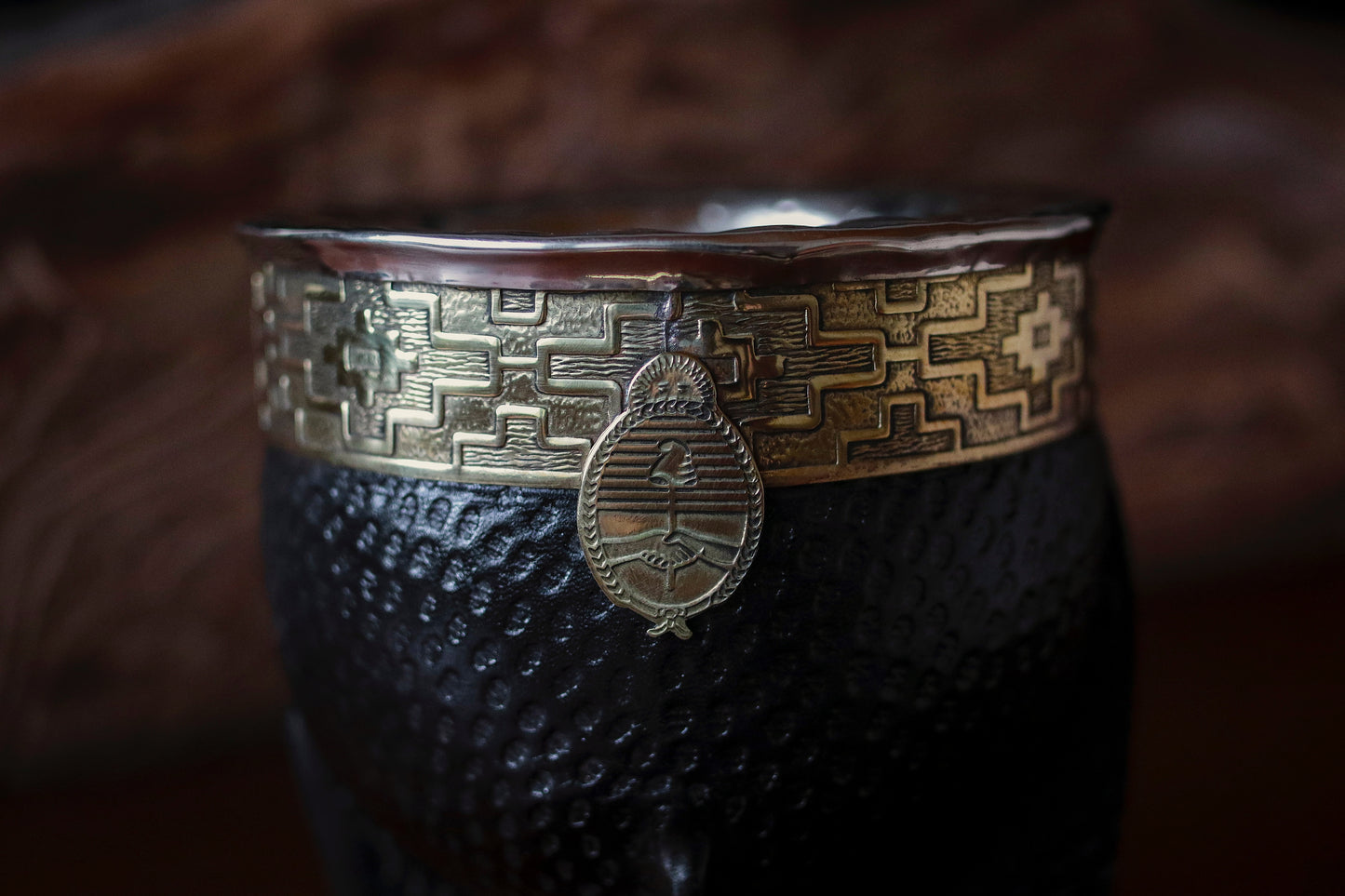 Imperial Cuero y Bronce con Escudo, Matepa y Bombilla