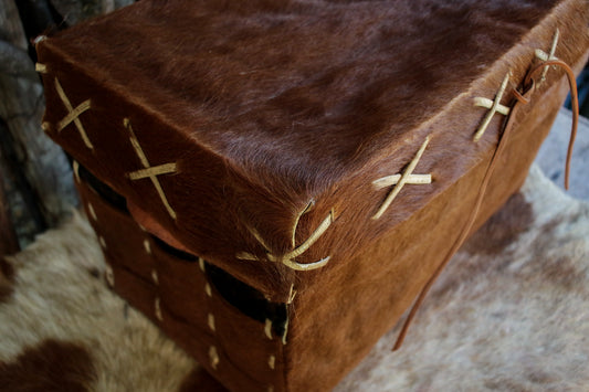 Baúl Rústico de Cuero Natural