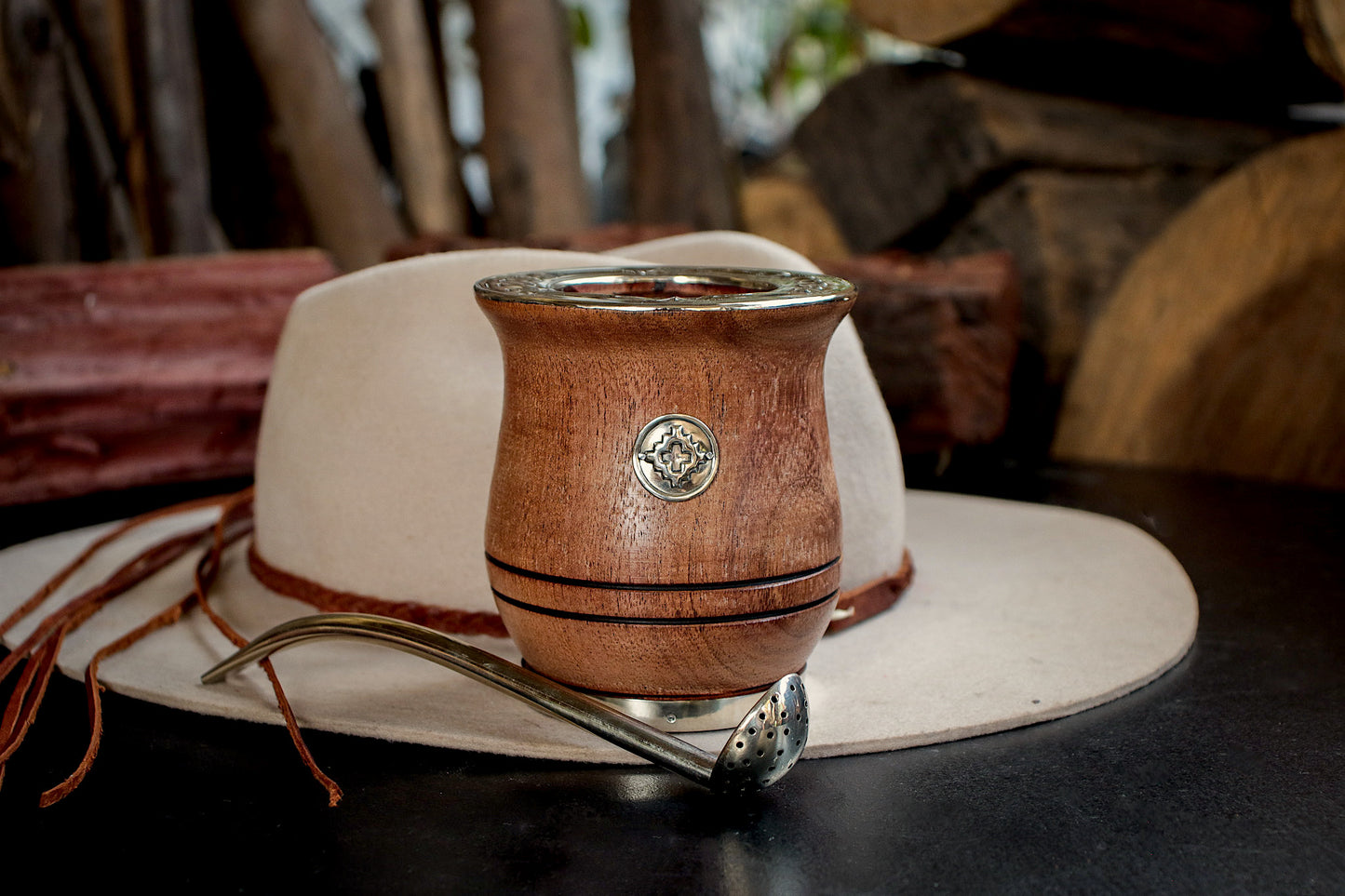 Carob and Nickel Silver Mate with Bombilla