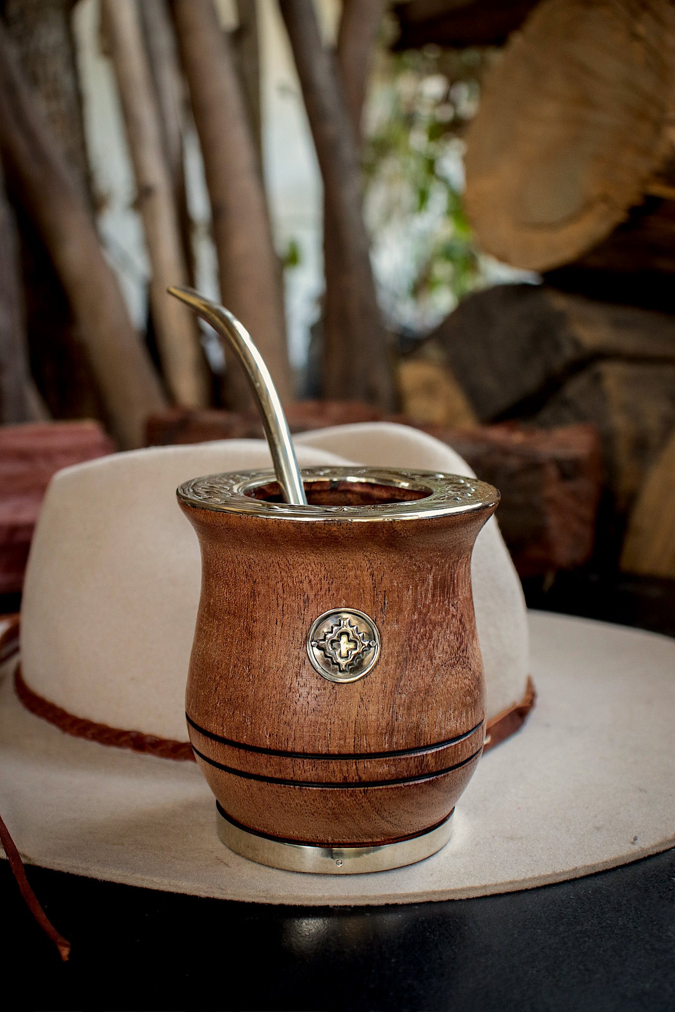 Carob and Nickel Silver Mate with Bombilla