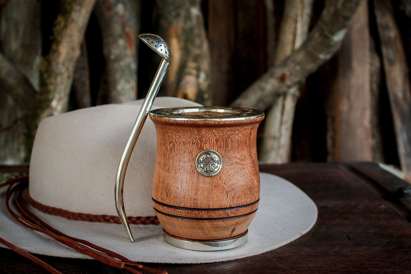 Carob and Nickel Silver Mate with Bombilla