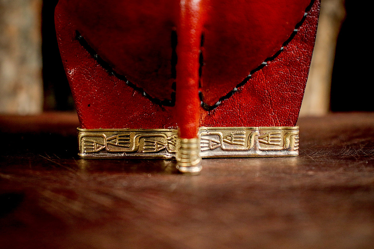 Imperial Embossed Leather and Nickel Silver with Bronze Shield