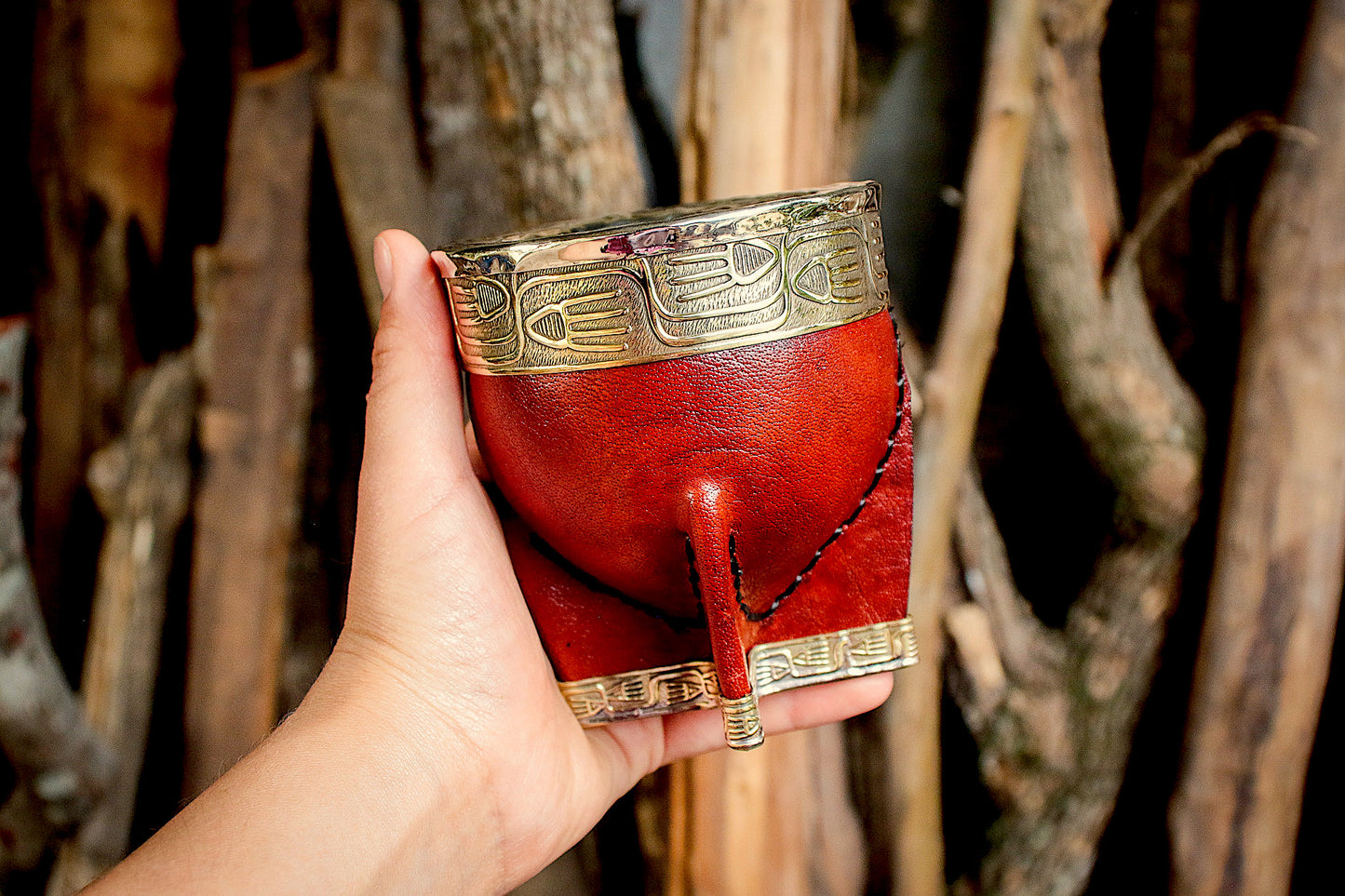 Imperial Embossed Leather and Nickel Silver with Bronze Shield