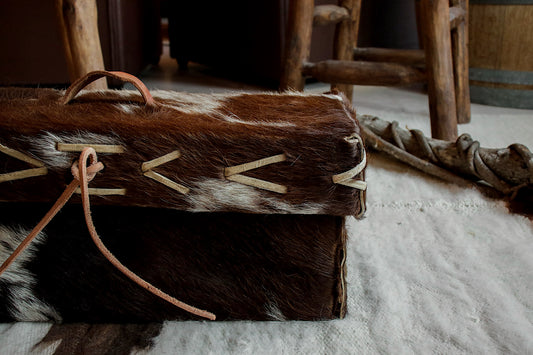 Baúl Rústico de Cuero Natural