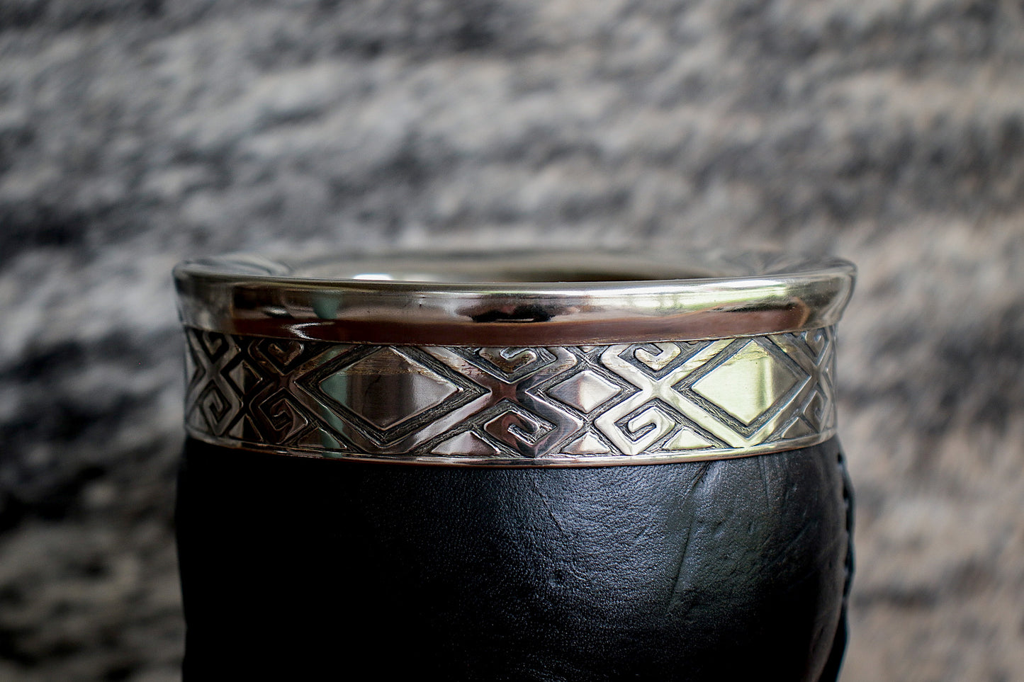 Imperial Embossed Leather and Nickel Silver with Bronze Shield