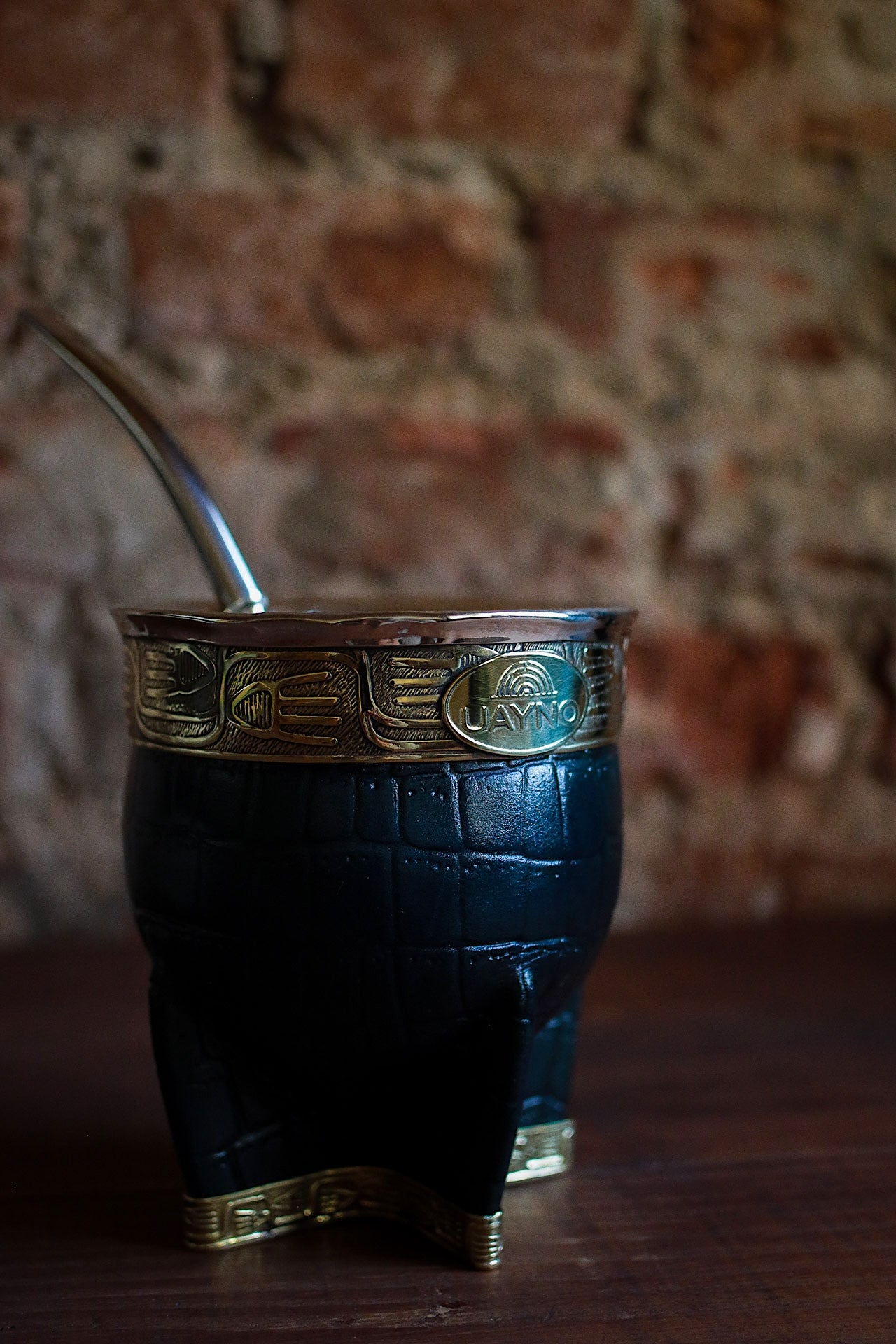 Mate Imperial de Cuero y Bronce con Bombillón