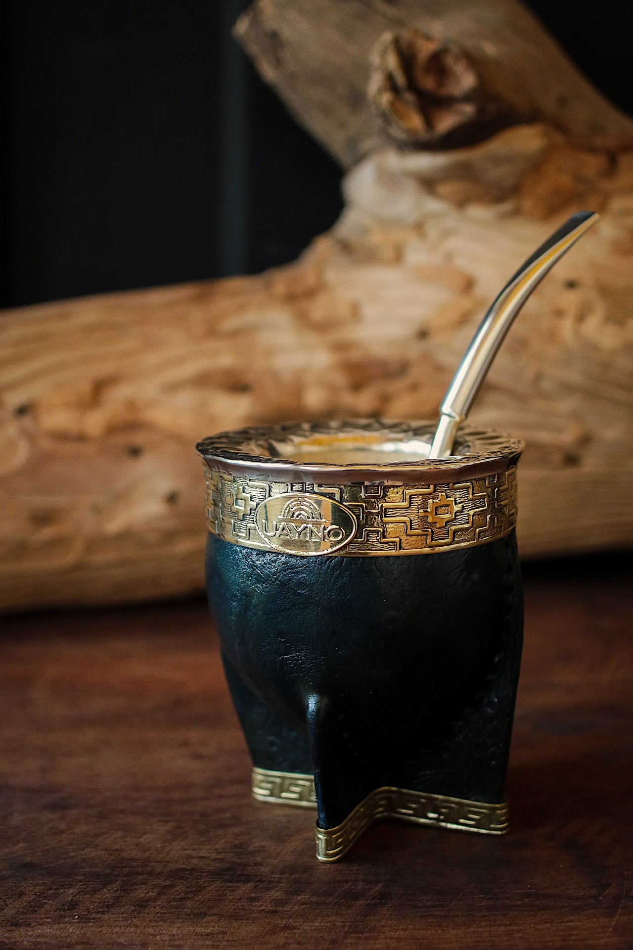 Mate Imperial de Cuero y Bronce con Bombillón