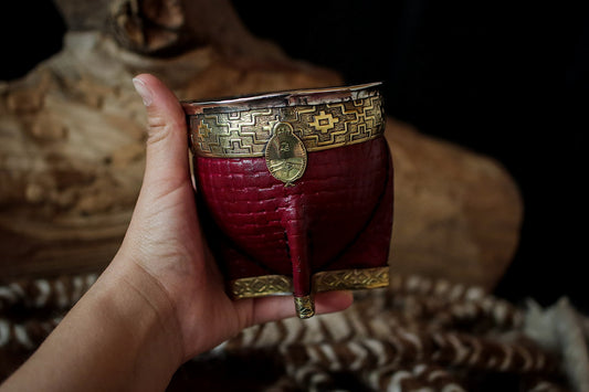 Imperial Cuero y Bronce con Escudo, Matepa y Bombilla