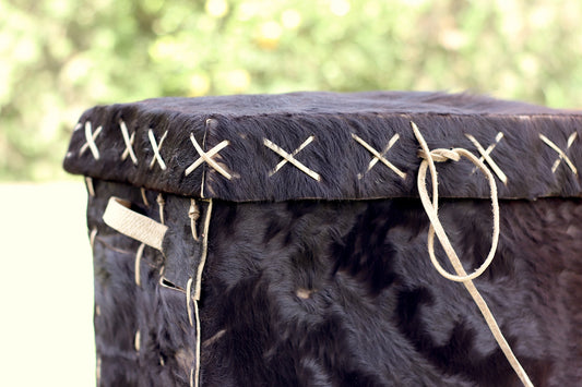 Baúl Rústico de Cuero Natural