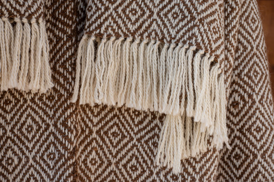 Ruana "Mercedita" Hilos Llama Baby en Telar