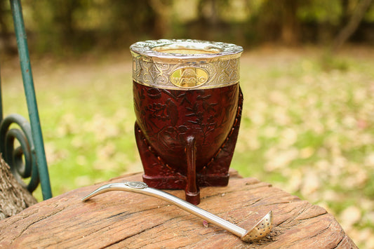 Imperial Cuero Repujado y Alpaca con Logo Bronce