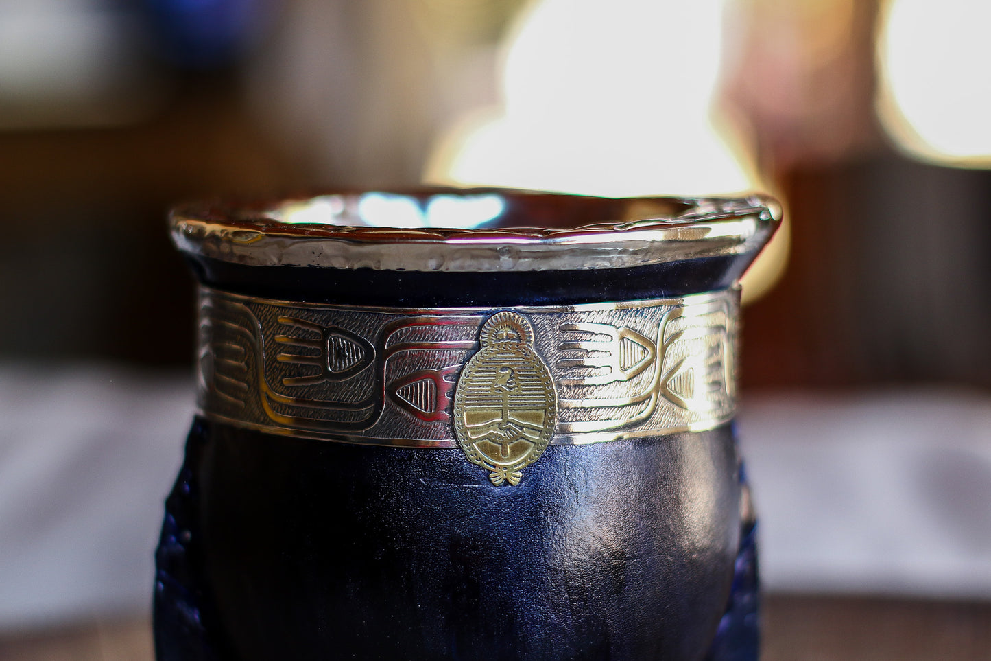 Imperial Mate Leather and Nickel Silver with Bronze National Shield