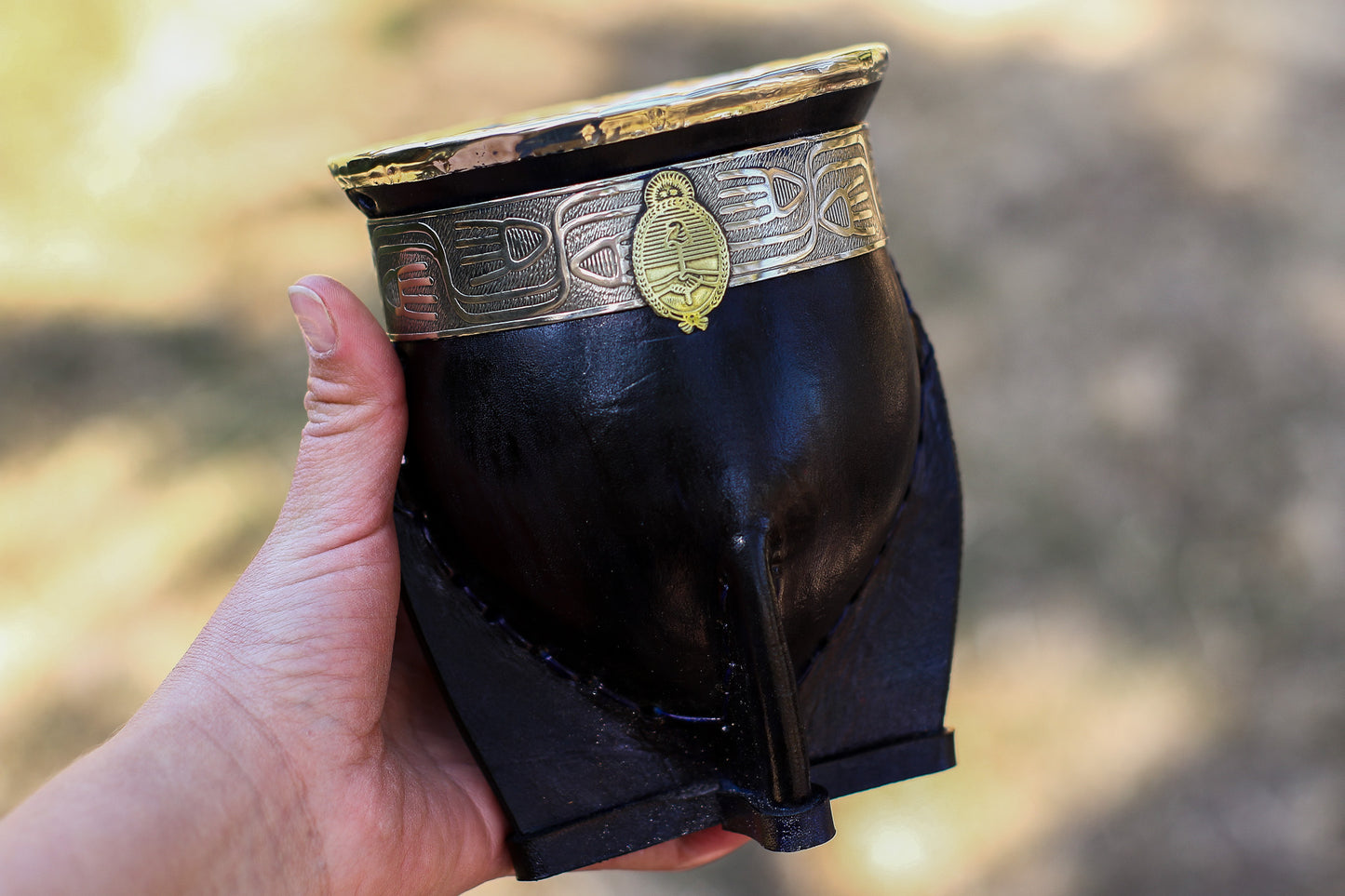 Imperial Mate Leather and Nickel Silver with Bronze National Shield