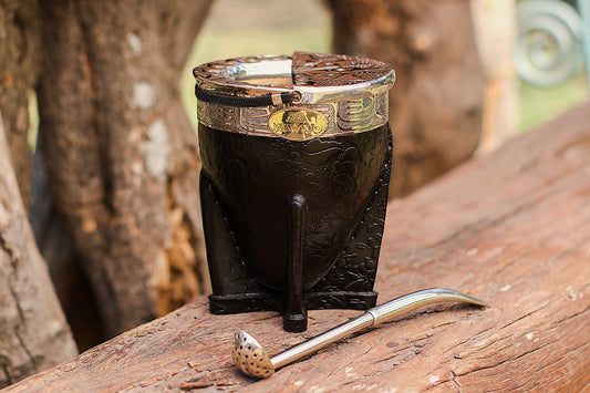 Imperial Cuero Repujado y Alpaca con Logo Bronce