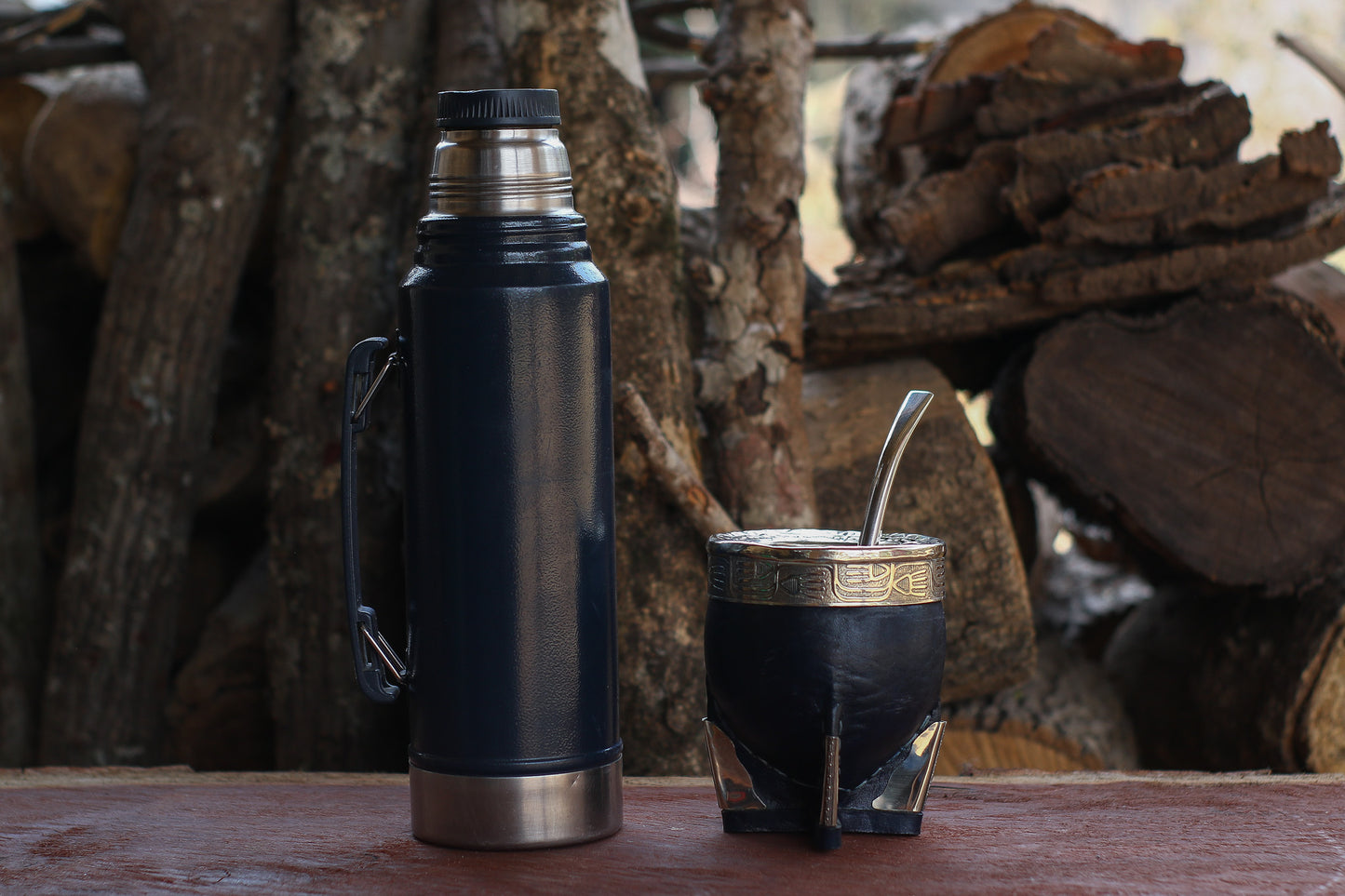 Mate Imperial Leather and Nickel Silver metal straw