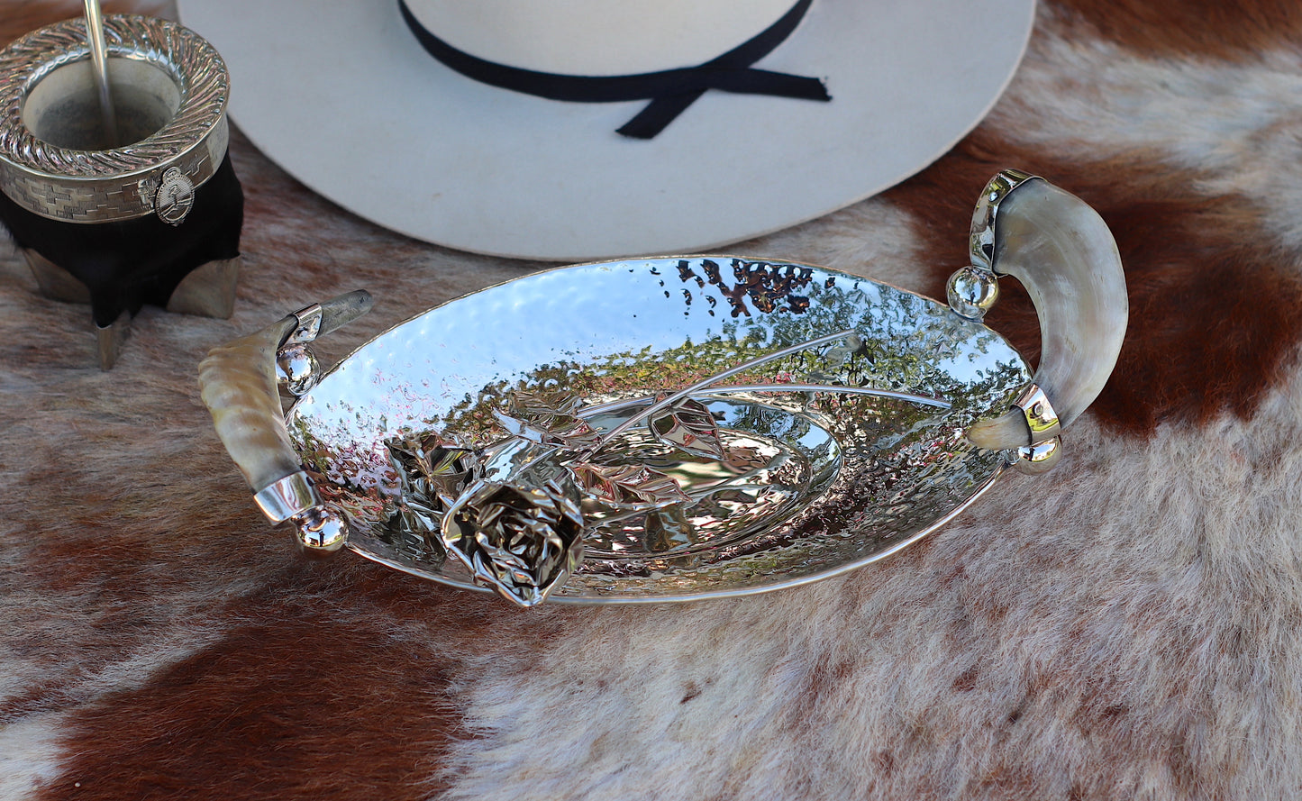 Nickel Silver and Antler Tray