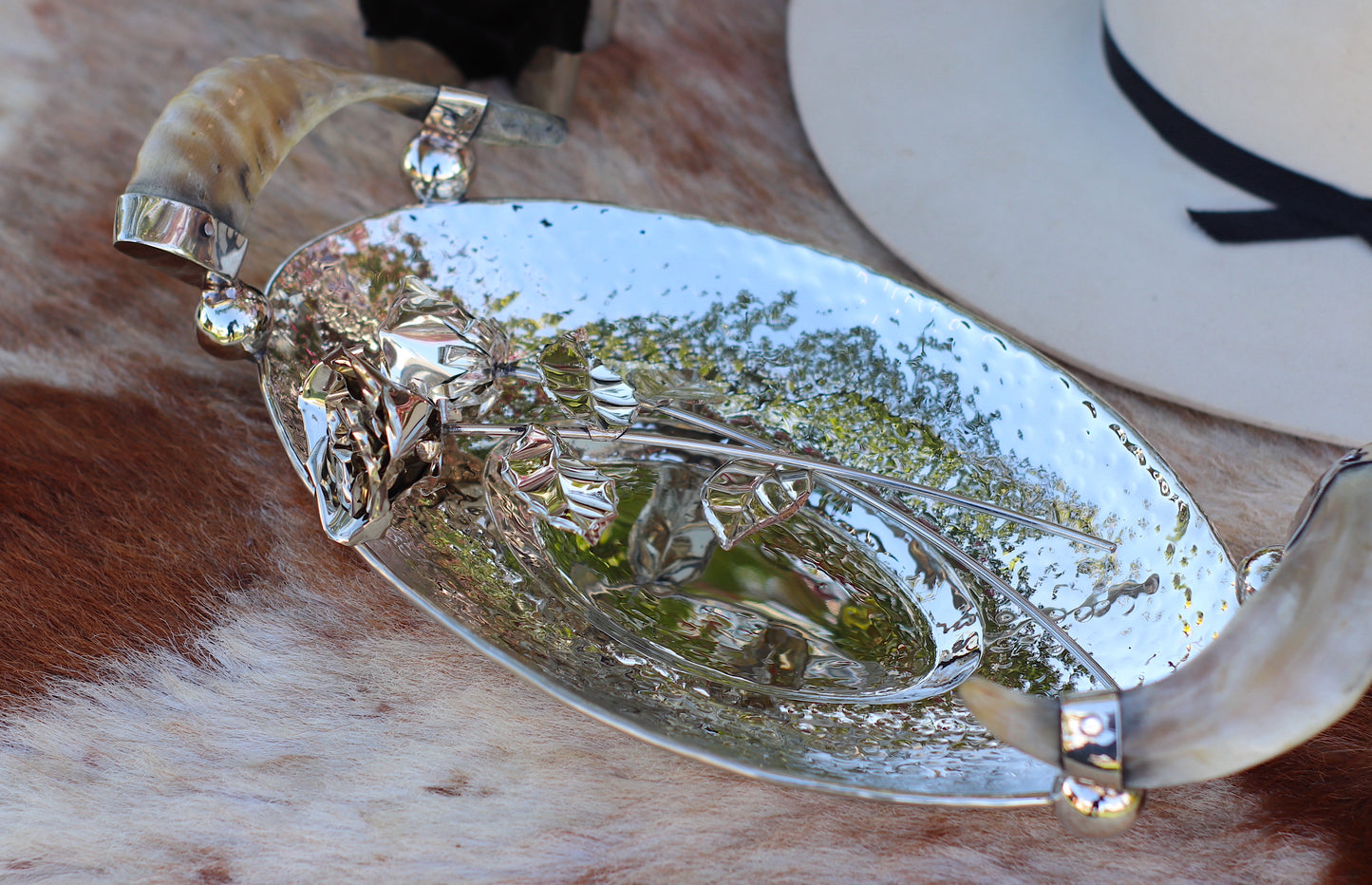 Nickel Silver and Antler Tray