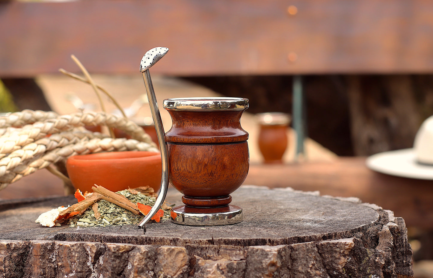 Mate Algarrobo y Bombilla Alpaca