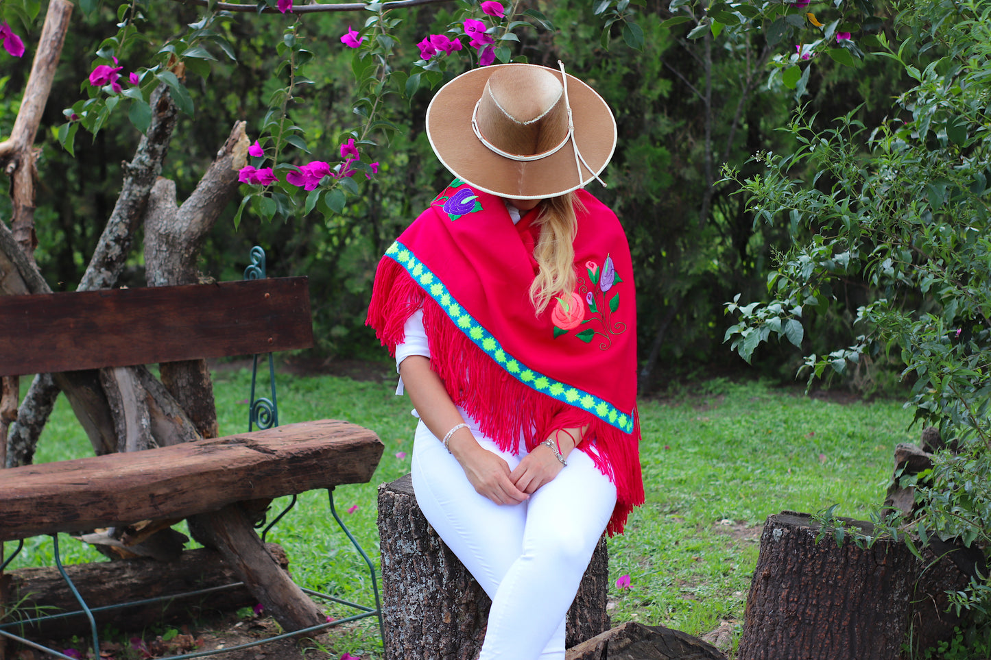 Rebozo Santa Ana Bordado Artesanal