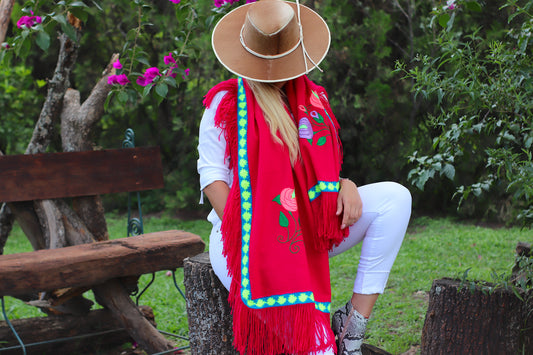 Rebozo Santa Ana Bordado Artesanal