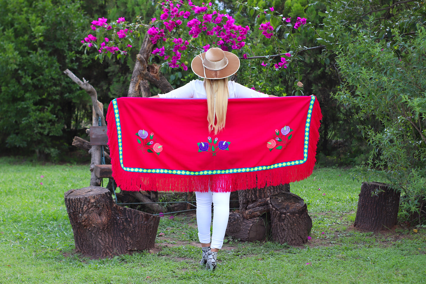Rebozo Santa Ana Bordado Artesanal