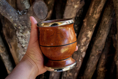 Mate de Algarrobo y Alpaca con Bombilla