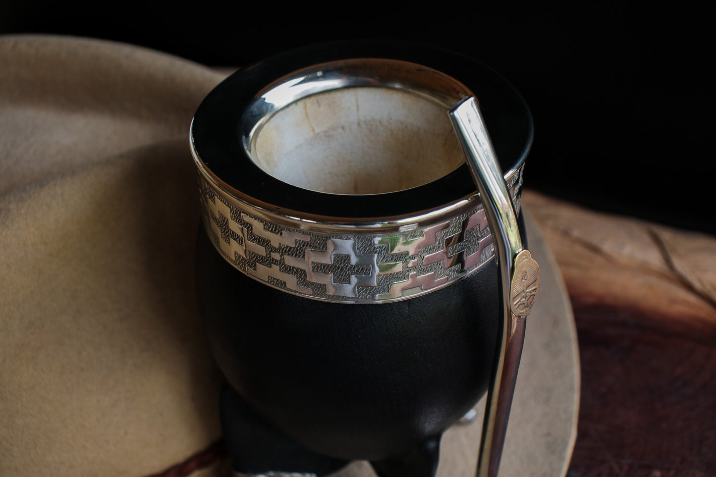 Imperial Embossed Leather and Nickel Silver with Bronze Shield
