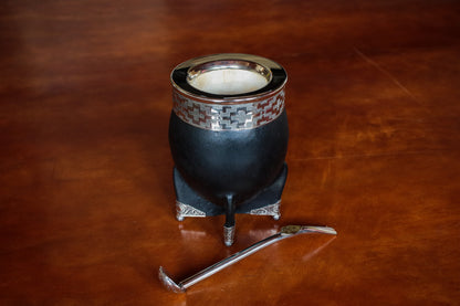 Imperial Embossed Leather and Nickel Silver with Bronze Shield
