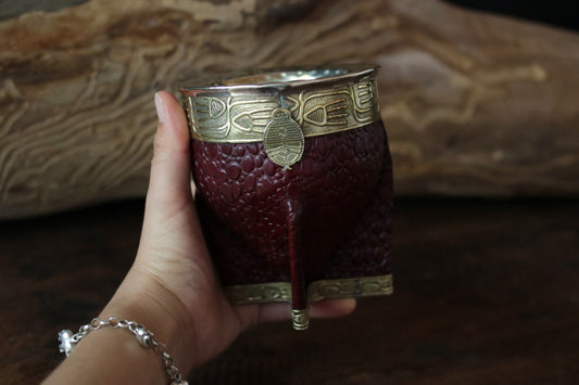 Imperial Cuero y Bronce con Escudo, Matepa y Bombilla