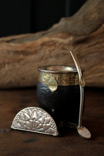 Imperial Cuero y Bronce con Escudo, Matepa y Bombilla