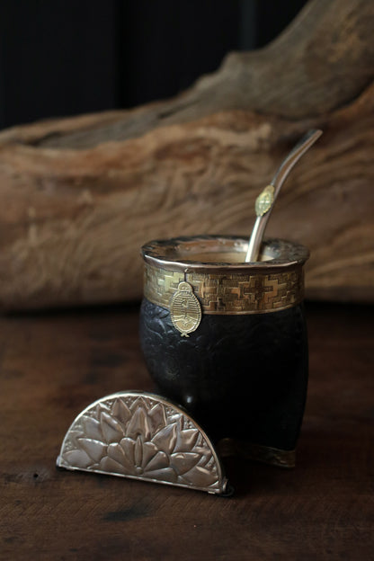 Imperial Cuero y Bronce con Escudo, Matepa y Bombilla