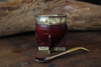 Mate Imperial de Cuero y Bronce con Bombillón