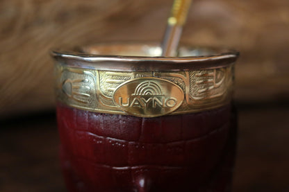 Mate Imperial de Cuero y Bronce con Bombillón