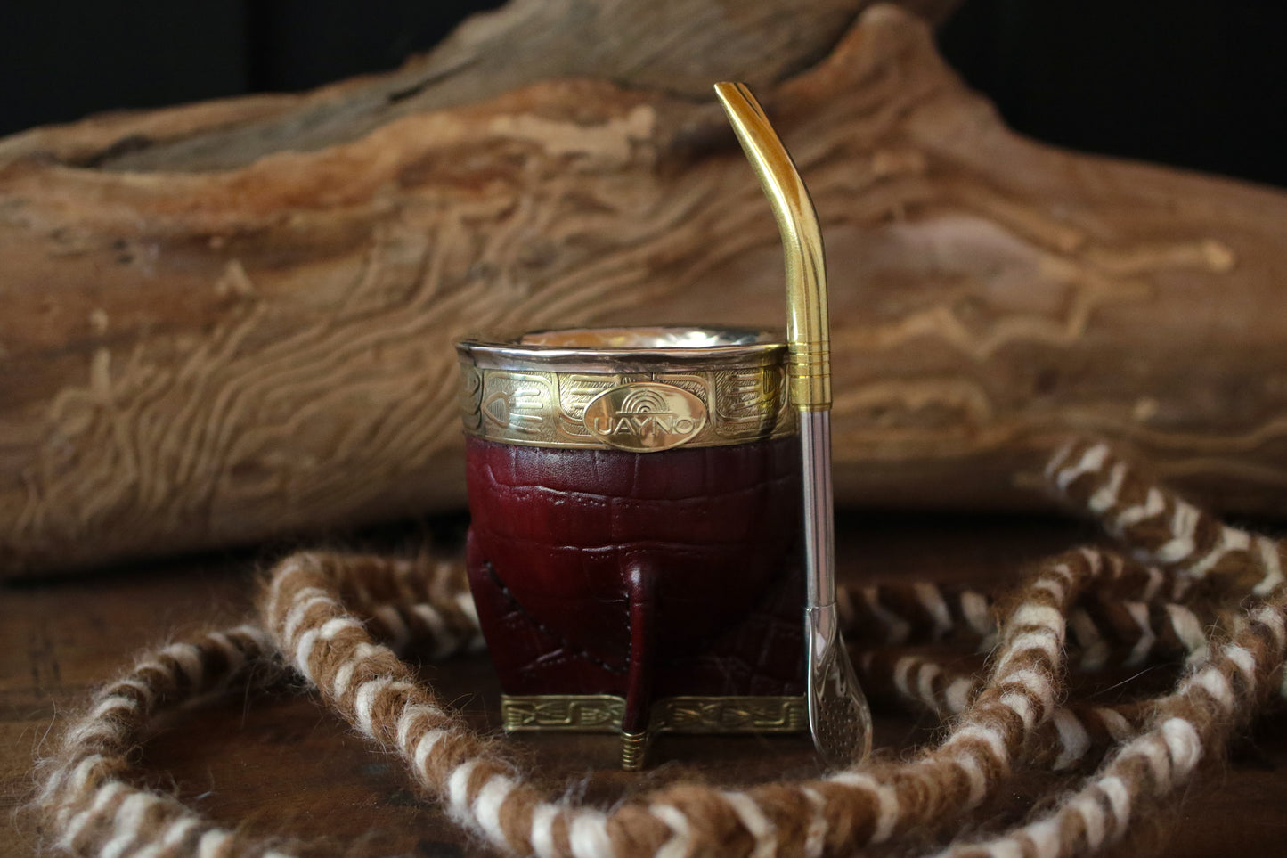 Mate Imperial de Cuero y Bronce con Bombillón