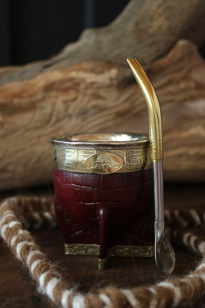 Mate Imperial de Cuero y Bronce con Bombillón