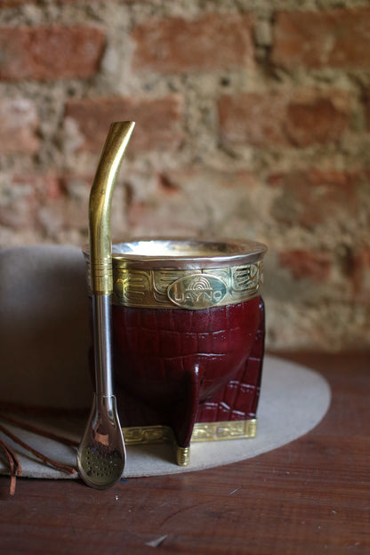 Mate Imperial de Cuero y Bronce con Bombillón