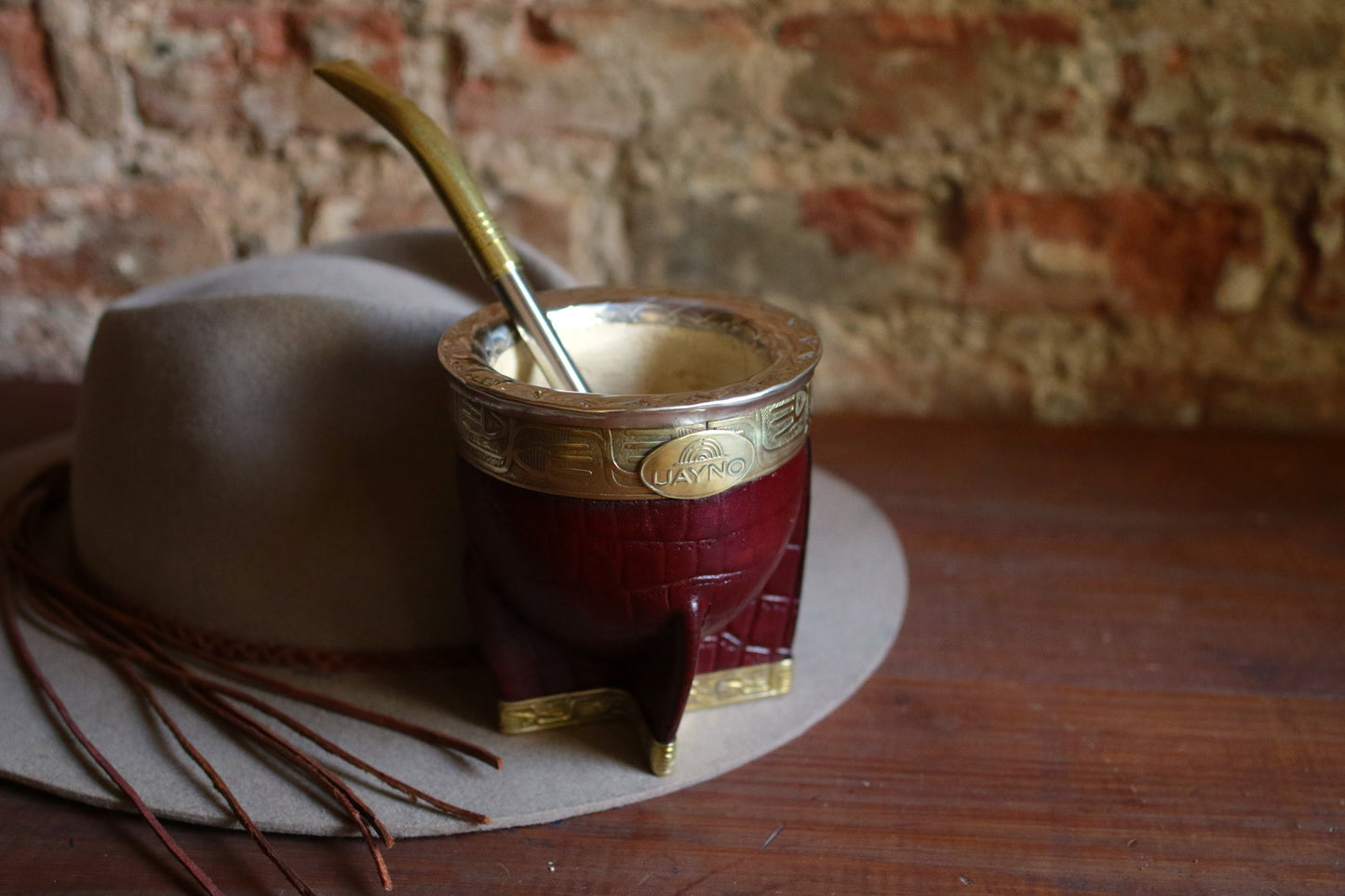 Mate Imperial de Cuero y Bronce con Bombillón