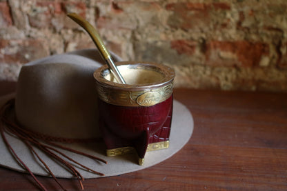 Mate Imperial de Cuero y Bronce con Bombillón