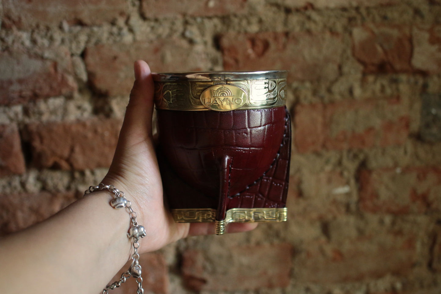 Mate Imperial de Cuero y Bronce con Bombillón