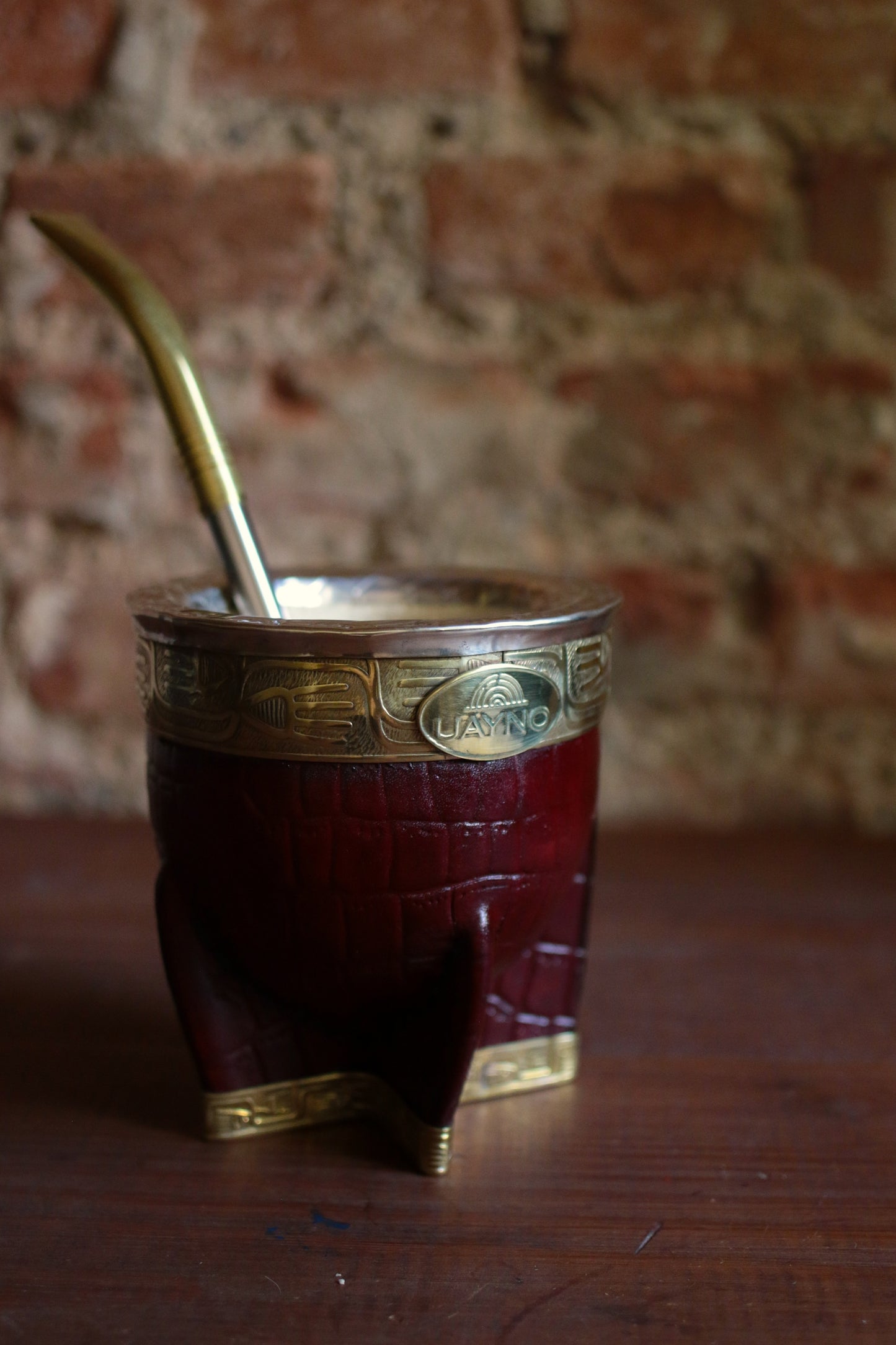 Mate Imperial de Cuero y Bronce con Bombillón